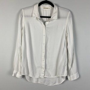 Marine Layer Women's Button Up Shirt Large Long Sleeve White Top